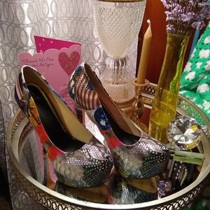 Faux snake skin shoes